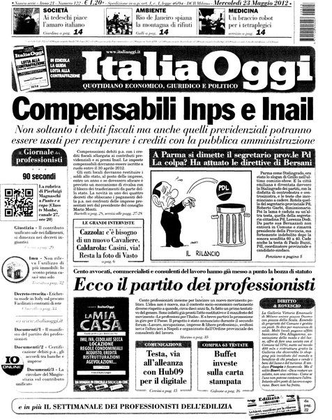 Italia oggi : quotidiano di economia finanza e politica